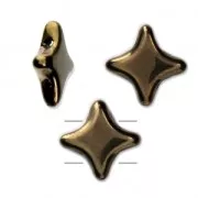 Perline di vetro Star Bead di Perles & Co 11x11 mm Gold Bronze x30