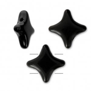 Perline di vetro Star Bead Perles & Co 11x11 mm Jet x30
