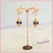 Perline di vetro Star Bead Perles & Co 11x11 mm Dark Plum Metallic Mat x30