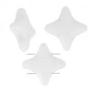 Perline di vetro Star Beads Perles & Co 11x11 mm Opaque White Ceramic Look x30