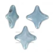 Perline di vetro Star Beads di Perles & Co 11x11 mm Opaque Blue Ceramic Look x30