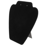Espositore arrotondato porta collana 19x21 cm - imitazione velluto - Nero x1