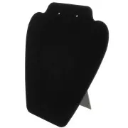 Espositore arrotondato porta collana 19x21 cm - imitazione velluto - Nero x1