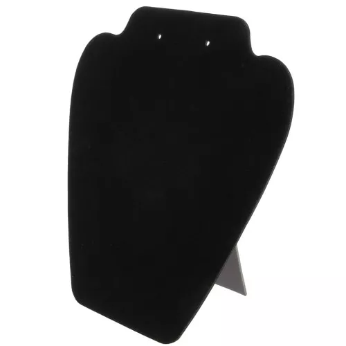 Espositore arrotondato porta collana 19x21 cm - imitazione velluto - Nero x1