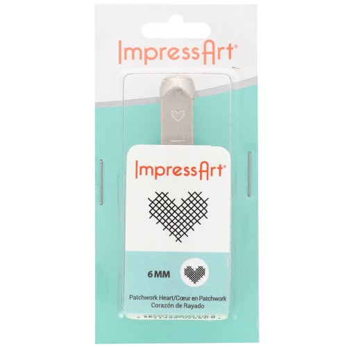 Fustella per goffratura ImpressArt - 6 mm - Cuore striato x1