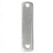 Ciondolo a cuore rettangolare traforato ImpressArt 37x8,50 mm in peltro x1