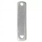 Ciondolo a cuore rettangolare traforato ImpressArt 37x8,50 mm in peltro x1
