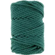 Bobine de cordon en coton pour macramé 5 mm - Vert bouteille x 50m