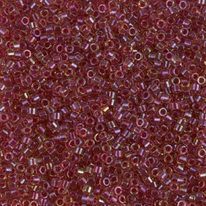 Miyuki Delica 11/0 DB0282 - Luster Light Topaz Lined Cranberry