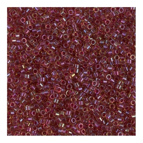 Miyuki Delica 11/0 DB0282 - Luster Light Topaz Lined Cranberry