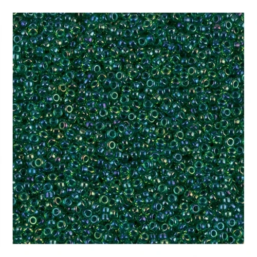 Rocaille Miyuki 15/0 332 - Green AB Dark Blue Lined x8g