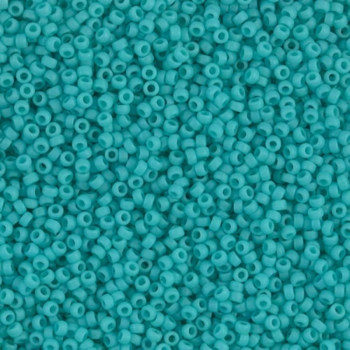 Rocaille Miyuki 15/0 412F - Mat Opaque Turquoise Green x8g