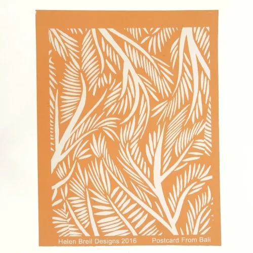 Silk Screen Helen Breil per pasta polimerica 95x130 mm - Postcard From Bali