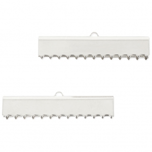 Terminali dentellati 40 mm per la creazione di elementi di bigiotteria/Argentat x2