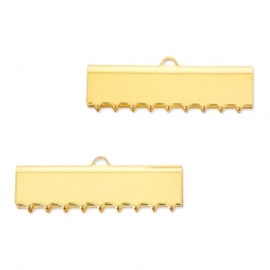 Terminali dentellati 30 mm per la creazione di elementi di bigiotteria/Dorato con oro fino x2