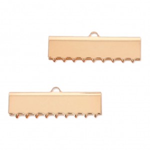 Terminali dentellati 40 mm per la creazione di elementi di bigiotteria/Oro rosa x2