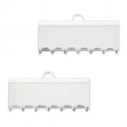 Embouts à serrer dentélés 20 mm per la creazione di elementi di bigiotteria/Placcatura argento fino x2