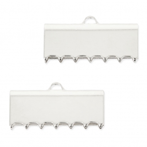 Embouts à serrer dentélés 20 mm per la creazione di elementi di bigiotteria/Placcatura argento fino x2