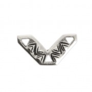 Distanziatore etnico 3 fori 10x18.5 mm argentato antico x1