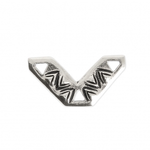 Distanziatore etnico 3 fori 10x18.5 mm argentato antico x1