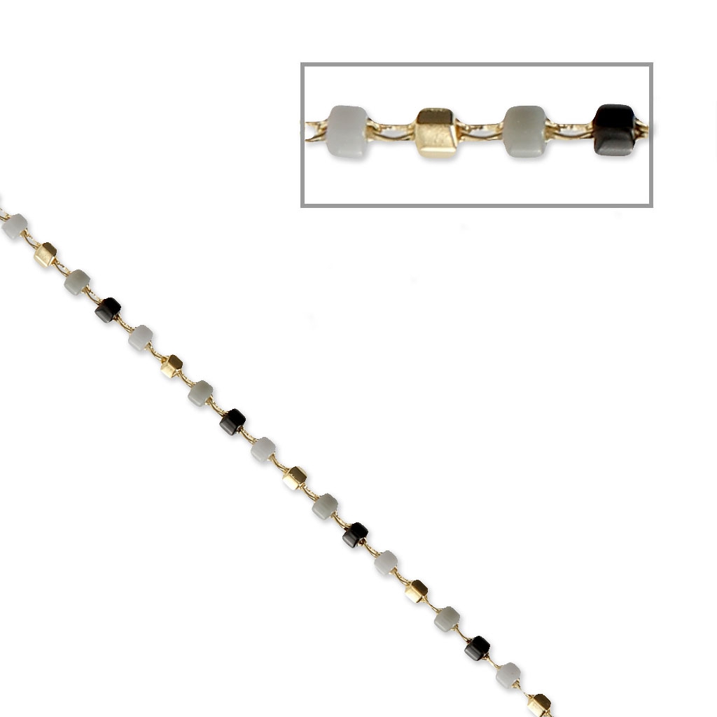 Braccialetto 2in1 Con Perle Esagonali Rosa E Trasparenti Sfaccettat E Disegno Di Cuori