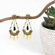 Catena con perle sfaccettate in vetro 3.20 mm Dorato / Multi Pastel x50cm