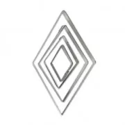 Stampini in ferro bianco 24x14 mm - 69x40 mm Losanga x4