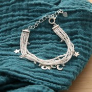 Chiusura 7 mm con catenina d'estensione Placcatura argento fino x1