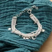 Chiusura 7 mm con catenina d'estensione Placcatura argento fino x1