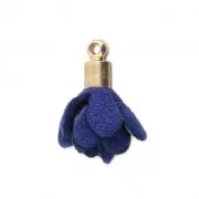 Nappina similpelle scamosciata 17 mm con attacco dorato - Blu marino x1