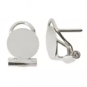 Orecchini clip con perno - Disco 10 mm Placcatura argento finox2