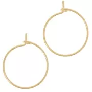 Orecchini a cerchio sottili da 18 mm - Filo da 0,8 mm - Dorati in oro fino x2