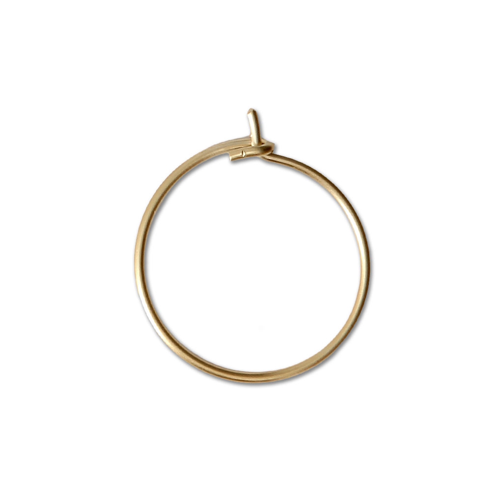 Orecchini a cerchio sottile in oro bianco 11 mm - campanella piccola Orecchini a cerchio sottile in oro bianco 11 mm - campanella piccola