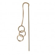 Orecchini con catenina grumetta 3 anellini 110 mm dorato con oro fino x2|raw }}
