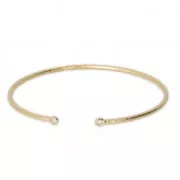 Bracciale 2 anellini diamantato 54x50 mm Dorato con oro fino x1