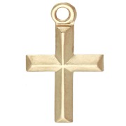 Ciondolo a forma di croce sottile 11x7 mm - Gold filled (oro laminato) x1