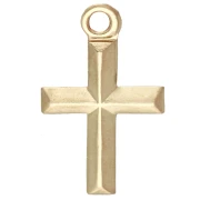 Ciondolo a forma di croce sottile 11x7 mm - Gold filled (oro laminato) x1