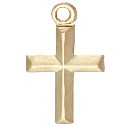 Ciondolo a forma di croce sottile 11x7 mm - Gold filled (oro laminato) x1