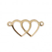 Distanziatore sottile cuore 2 anellini 18x8.5 mm Gold filled x1