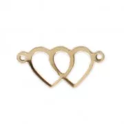 Distanziatore sottile cuore 2 anellini 18x8.5 mm Gold filled x1