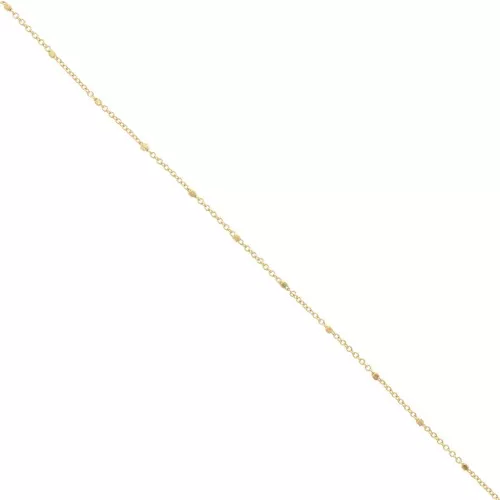 Catena rolò alternata con perle sfaccettate 1.35 mm Dorato con oro fino x1m