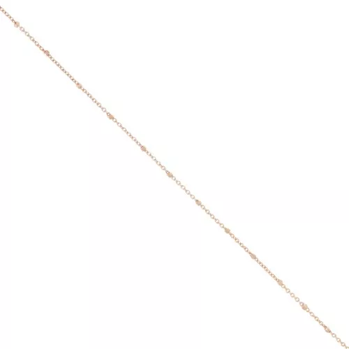Catena rolò alternata con perle sfaccettate 1.35 mm oro rosa x1m