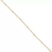 Catena grumetta alternata con perline 2.00 mm - Dorato oro fino x1m