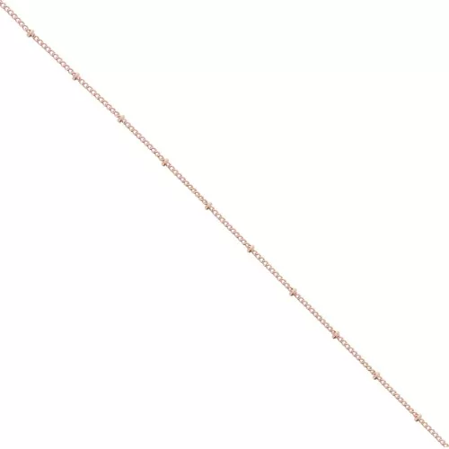 Catena grumetta alternata con perline 2.00 mm oro rosa x1m