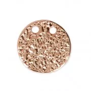 Pendente martellato doppio foro 10 mm - oro rosa x1