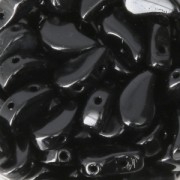 Perline in vetro 2 fori Paisley Duo 6x5mm Jet x10g|raw }}