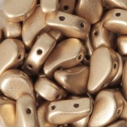 Perline in vetro 2 fori Paisley Duo 6x5mm Gold Mat x10g|raw }}