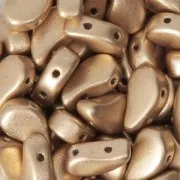 Perline in vetro 2 fori Paisley Duo 6x5mm Gold Mat x10g