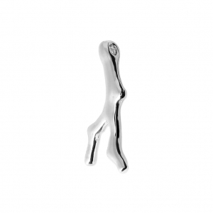 Pendente corallo 18x9 mm per creazione di bijoux artigianali rodiato  x1