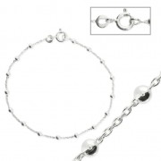 Bracciale maglia forzantina alternata con perline 2.5 mm Argento 925 x18cm|raw }}